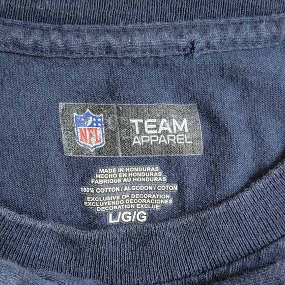 Chicago Bears T-Shirt Mens L Blue Orange Long Sleeve NFL Football Crewneck Tee - Picture 10 of 10